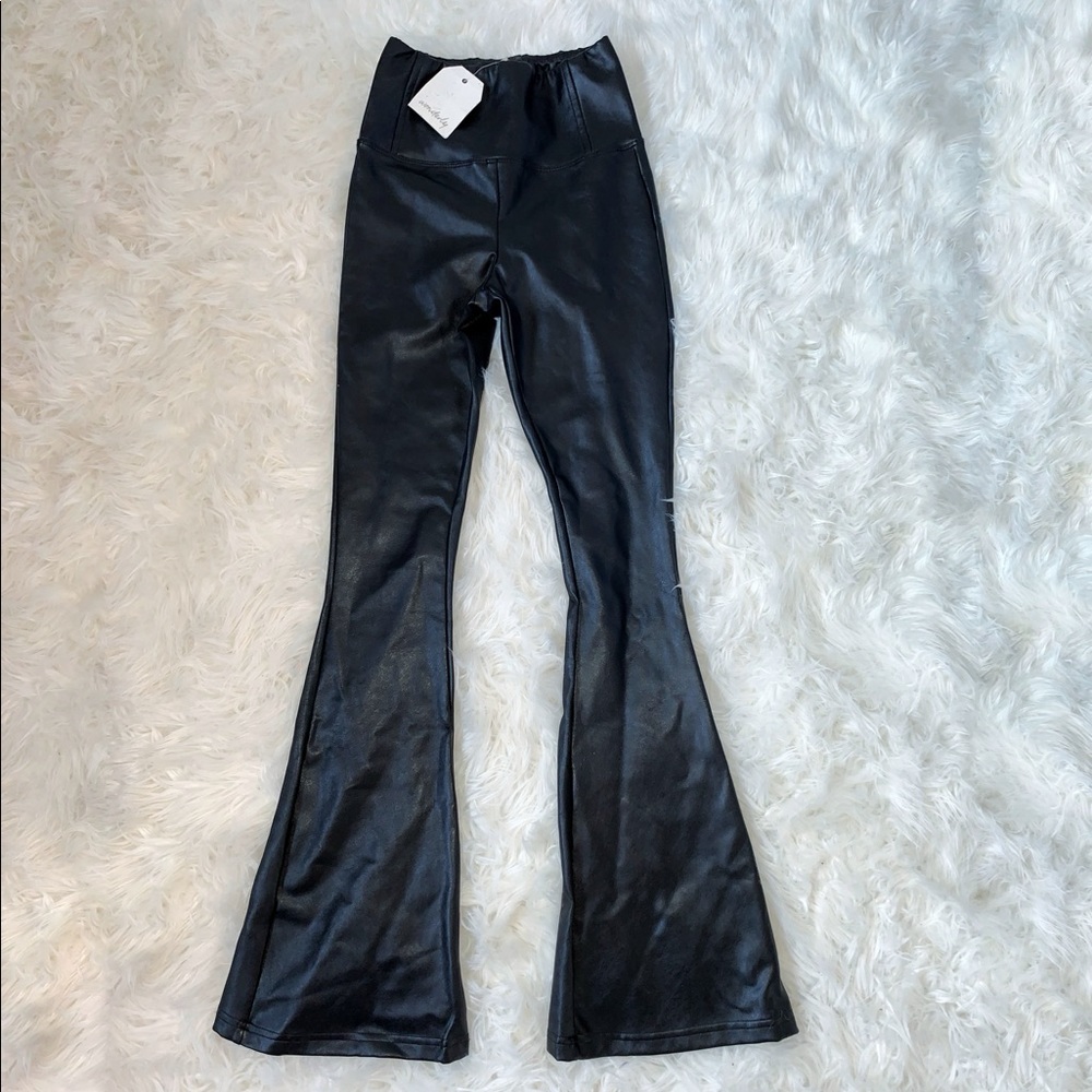 Wonderly Pull On Faux Leather Flare Pants